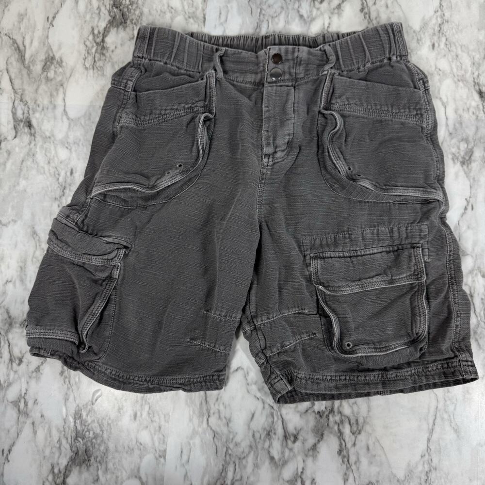Free People Cayman Cargo Shorts Smocked Pockets Womens Small Gray Mid Rise - Picture 2 of 12